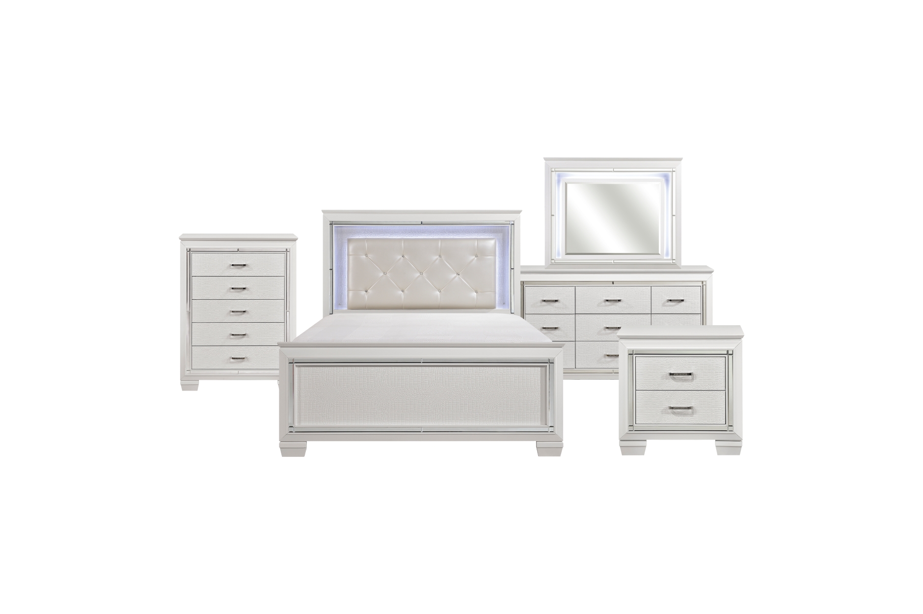 1916W Allura White Bedroom Set