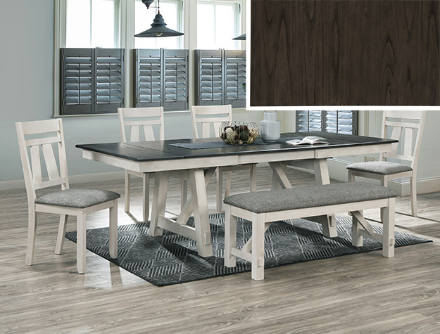 2158CG Maribelle Chalk Warm Grey Dining Set