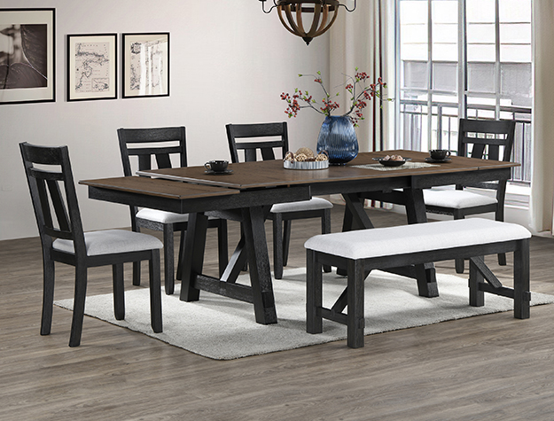 2158WC Maribelle Wheat Charcoal Dining Set