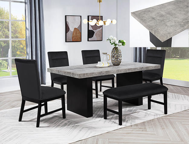 2225BK Sebastian Black Dining Set