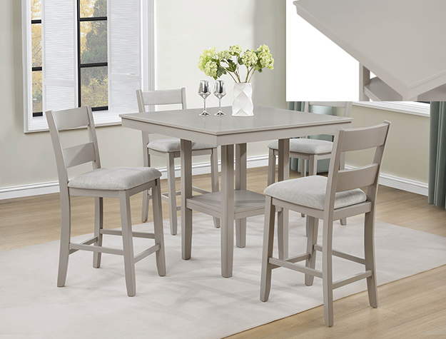 2631GRG Lester Greige Counter Height Dining Set