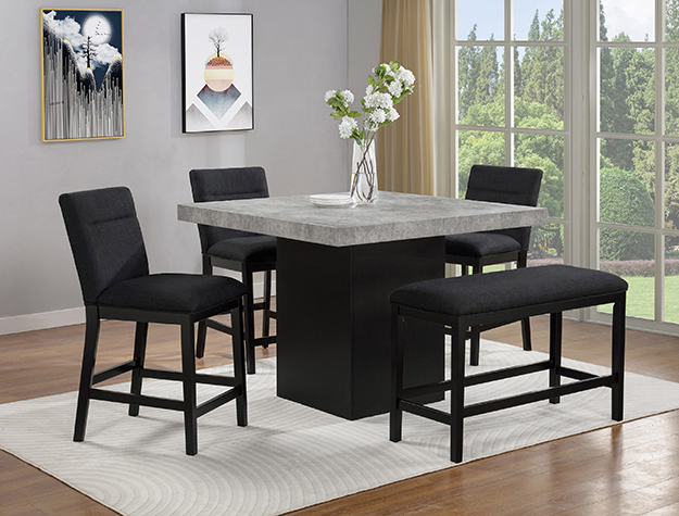 2725BK Sebastian Black Counter Height Dining Set
