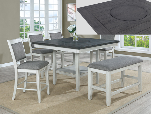 2727CG Fulton Chalk Grey Counter Height Dining Set