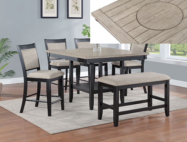 2727LG Fulton Light Grey Counter Height Dining Set
