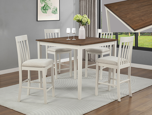 2782 Brody White and Brown Counter Height Dining Set