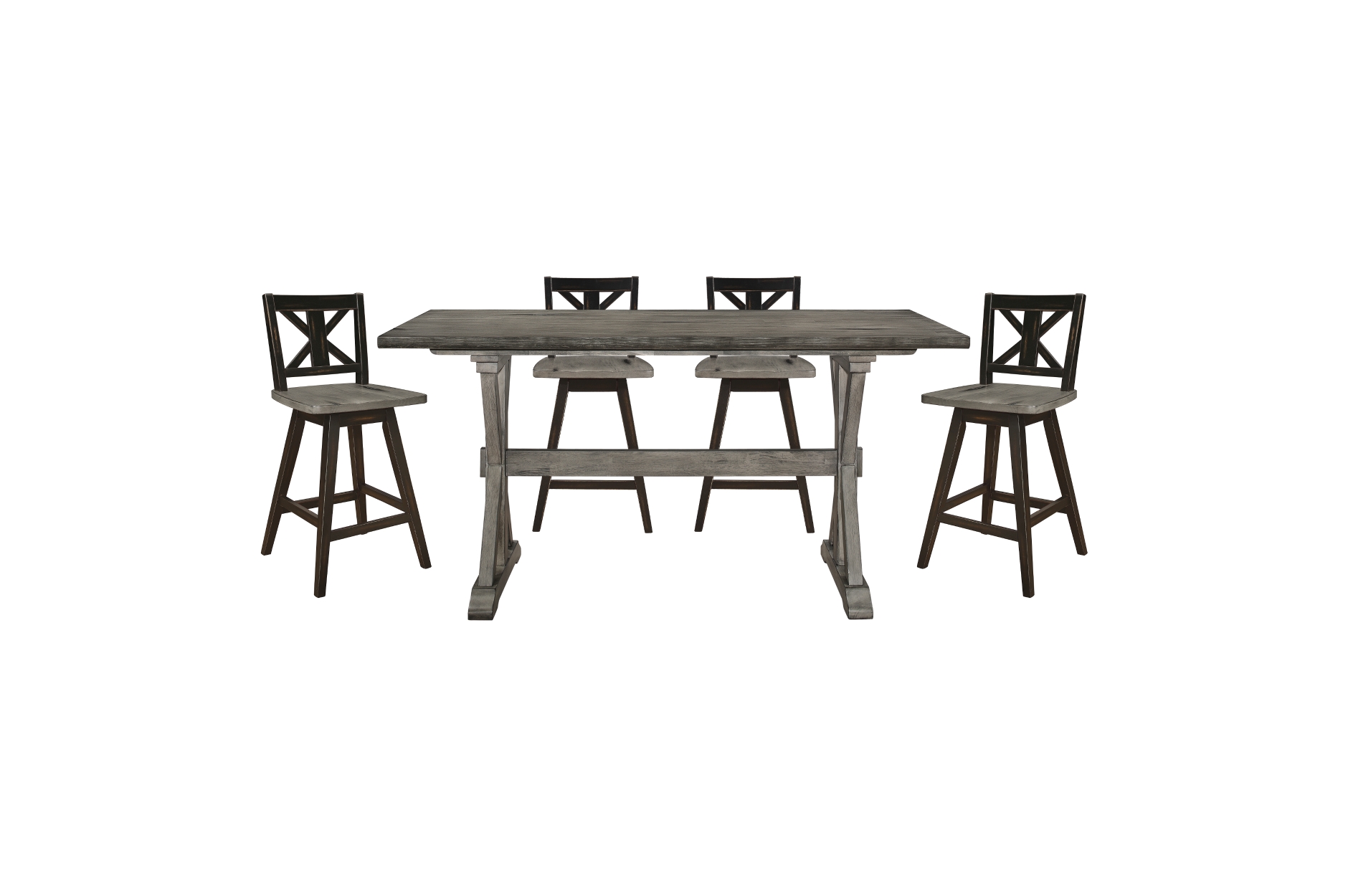 5602-24BK Amsonia Counter Height Dining Set with Black Swivel Chairs