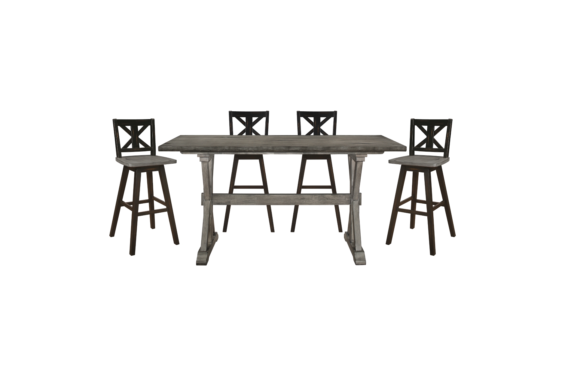 5602-24BK Amsonia Counter Height Dining Set with Black Swivel Chairs