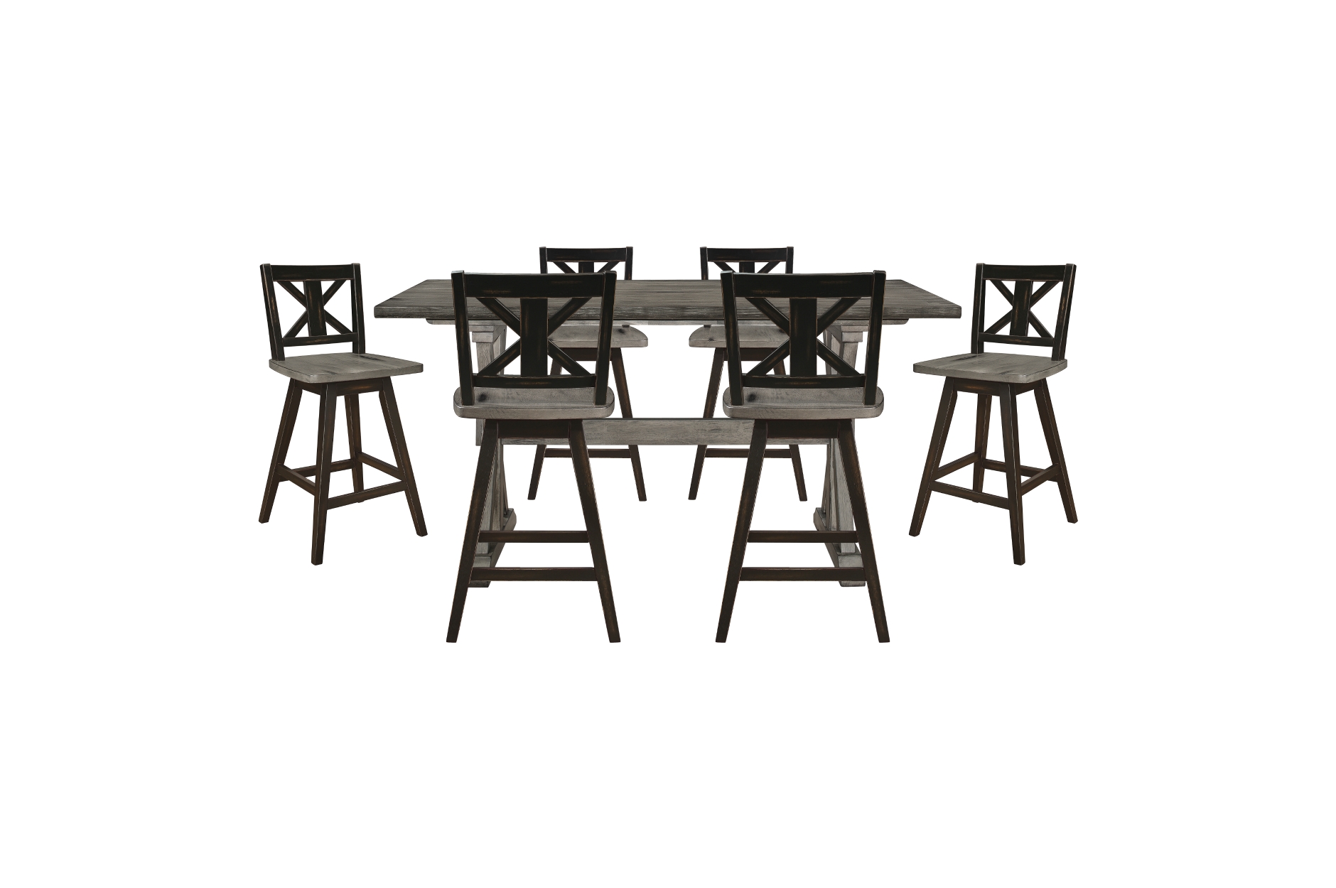 5602-24BK Amsonia Counter Height Dining Set with Black Swivel Chairs