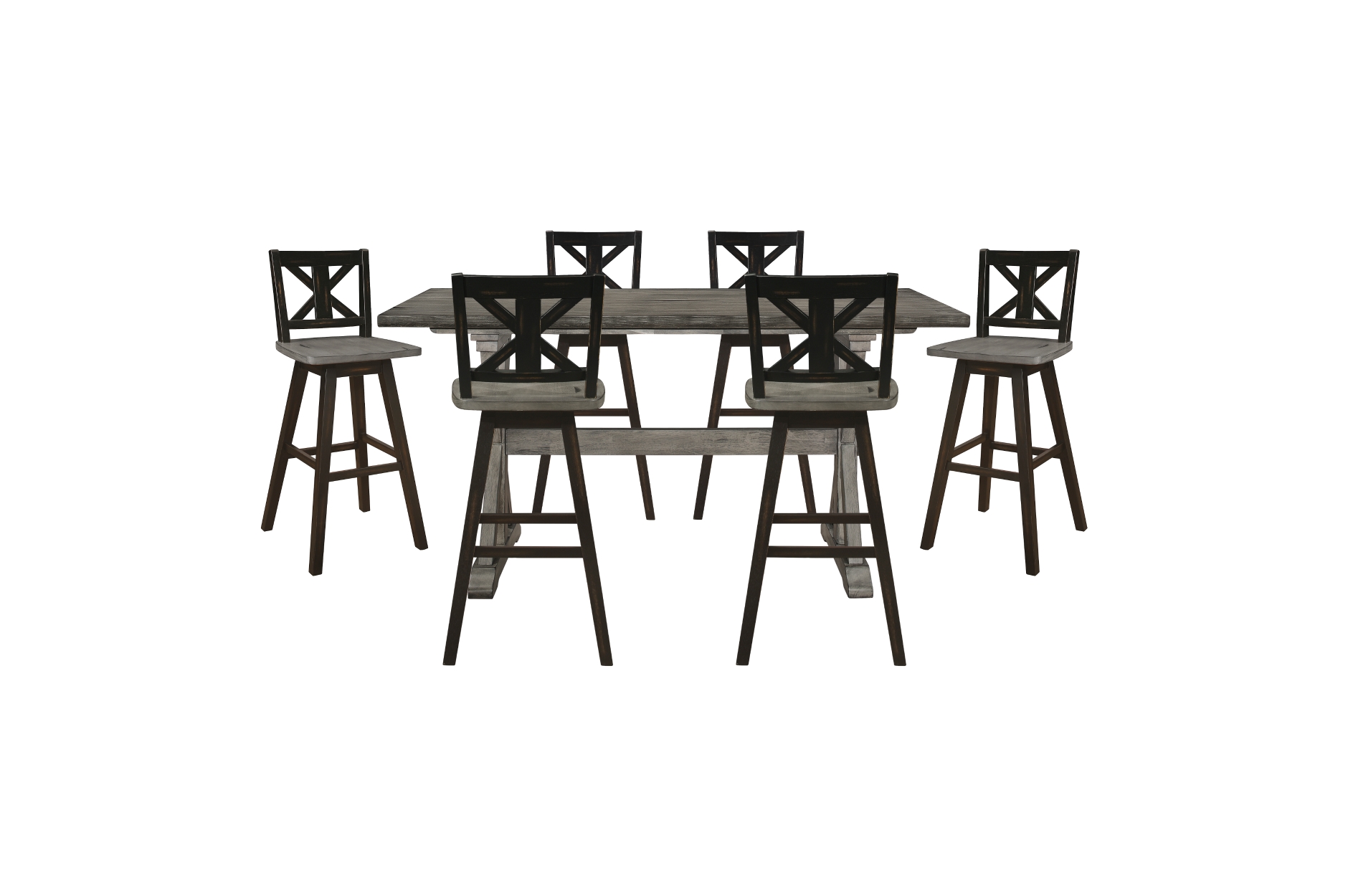 5602-24BK Amsonia Counter Height Dining Set with Black Swivel Chairs