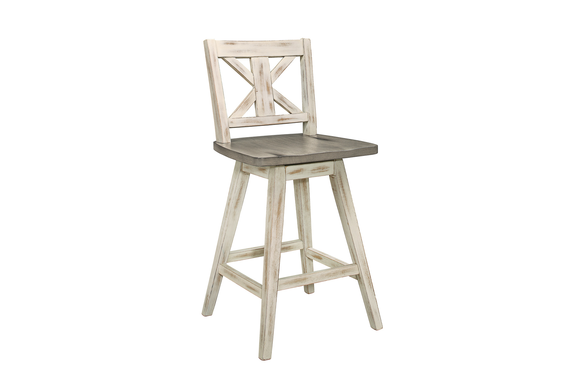 5602-24WT Amsonia Counter Height Dining Set with White Swivel Chairs
