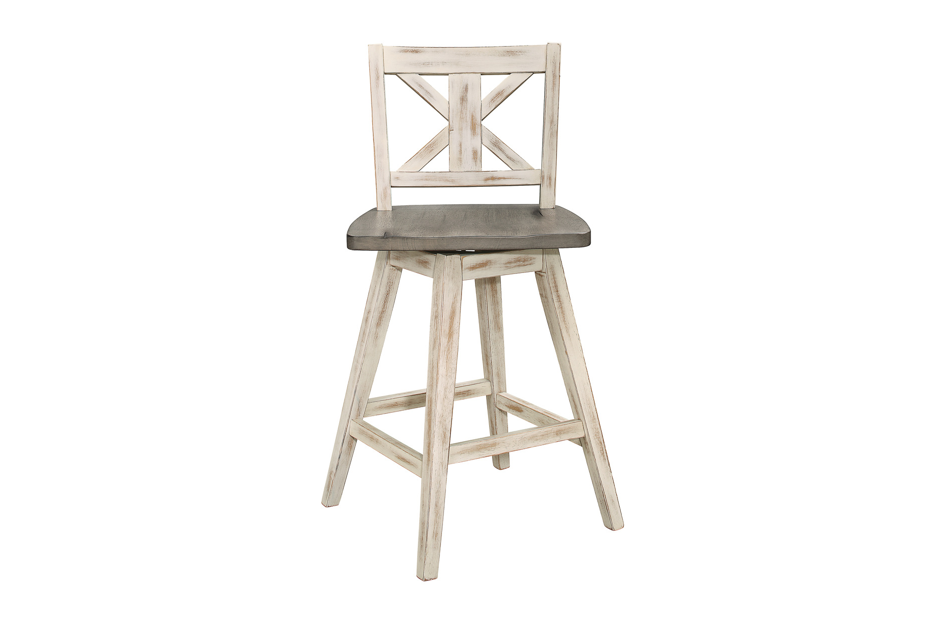 5602-24WT Amsonia Counter Height Dining Set with White Swivel Chairs