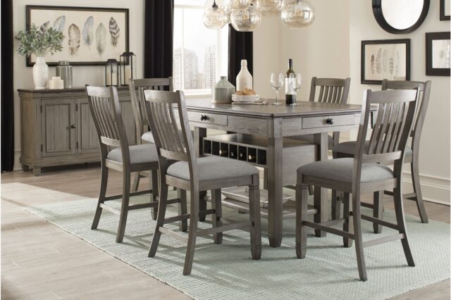5627GY-36 Granby Coffee and Antique Gray Counter Height Dining Set