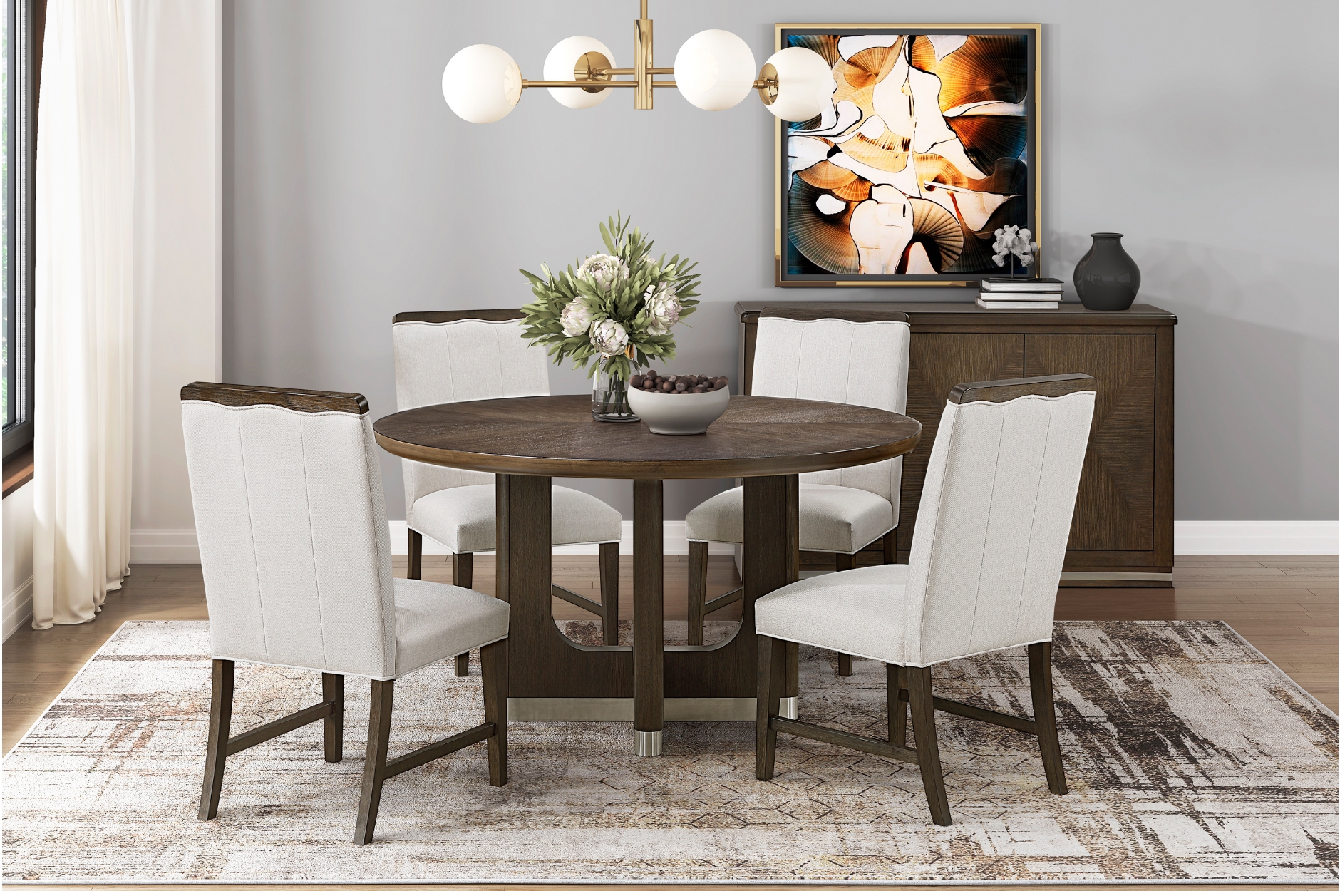 6066-54RD Clara Round Dining Set