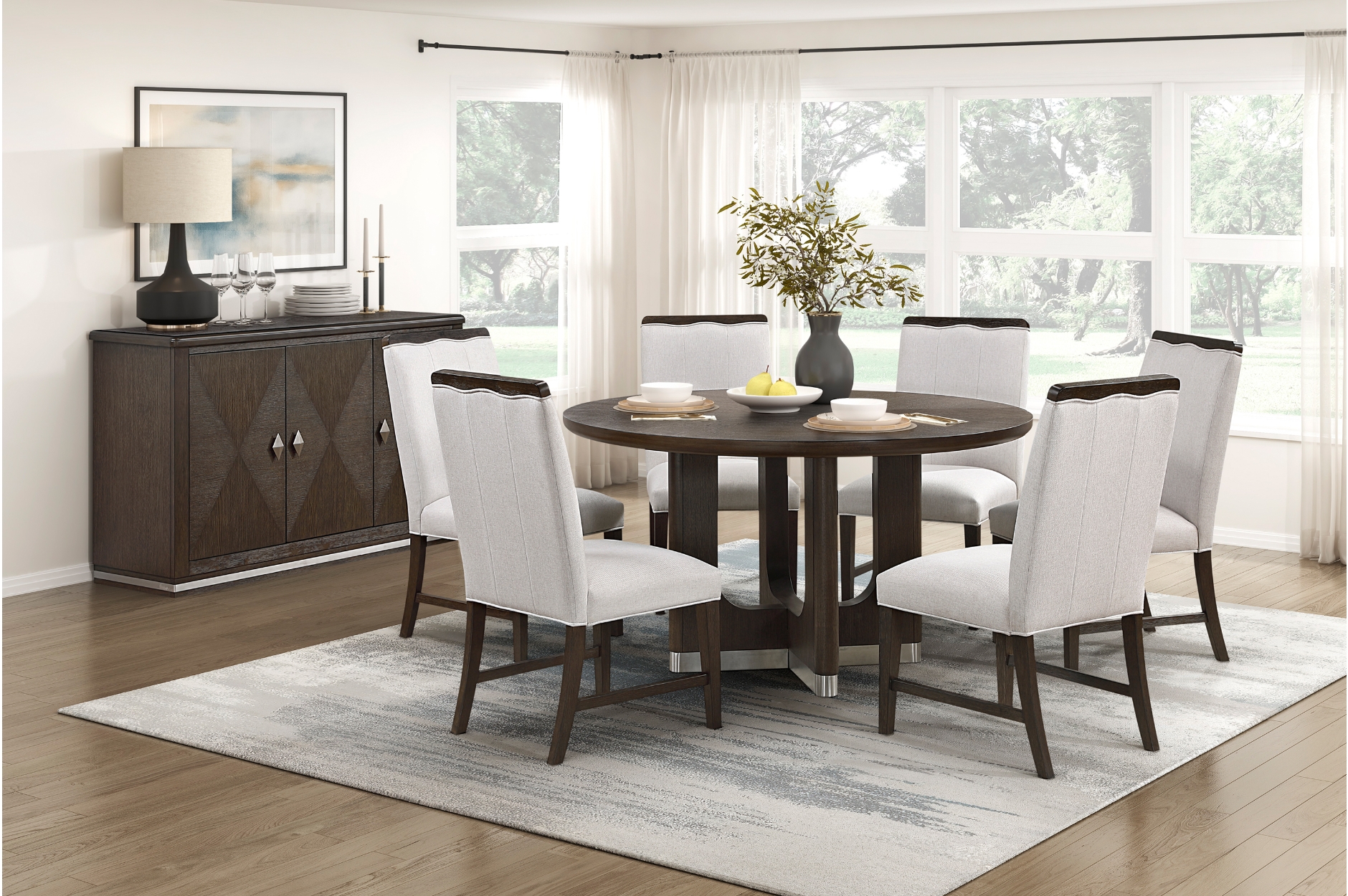 6066-54RD Clara Round Dining Set