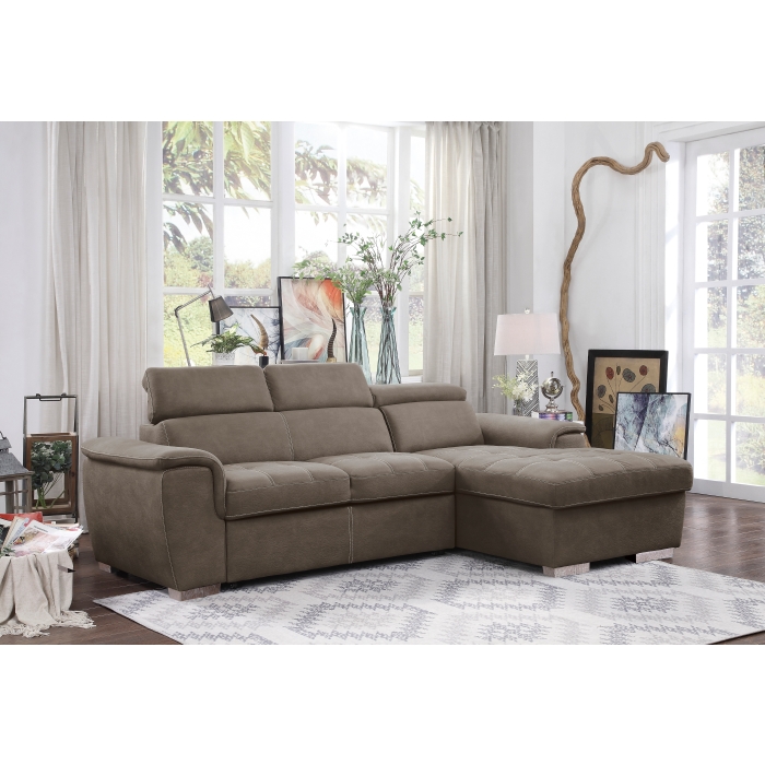 8228TP* Ferriday Taupe 2-Piece Sectional with Adjustable Headrests