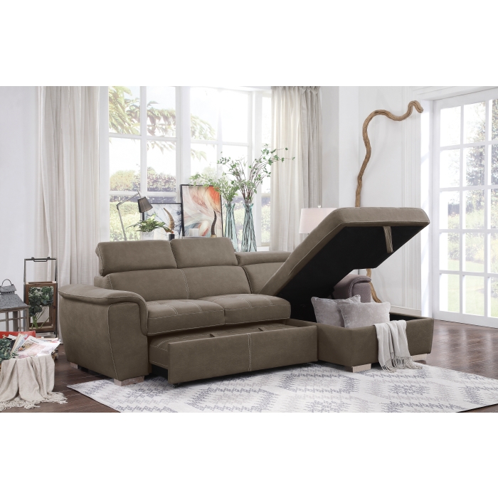 8228TP* Ferriday Taupe 2-Piece Sectional with Adjustable Headrests