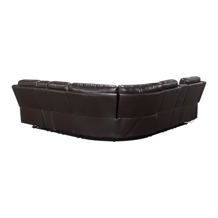8315DBR*SCPW Cipher Dark Brown 3-Piece Power Reclining Sectional with Two Consoles