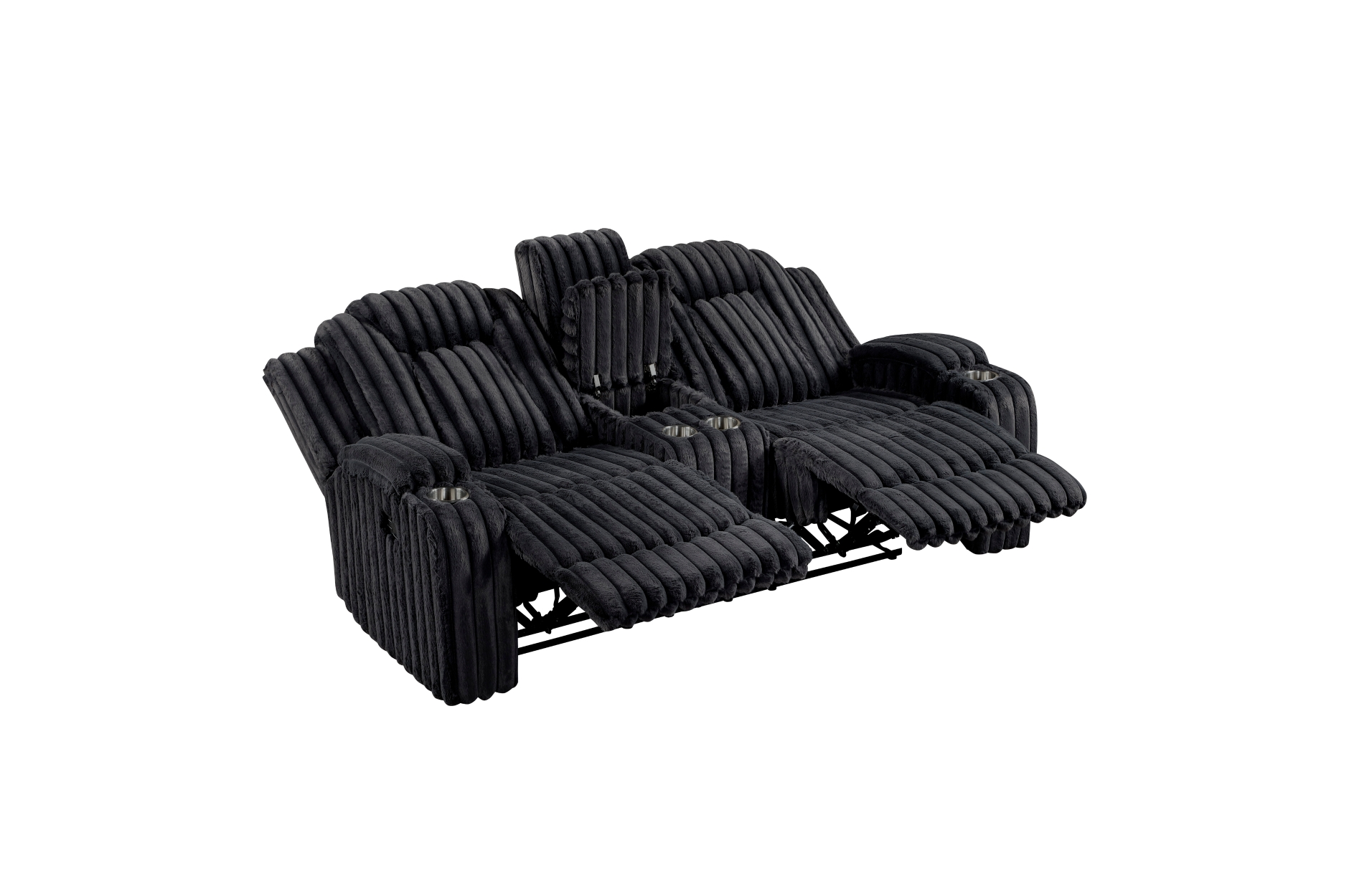 8348BLK Phyllis Black Reclining Sofa Set