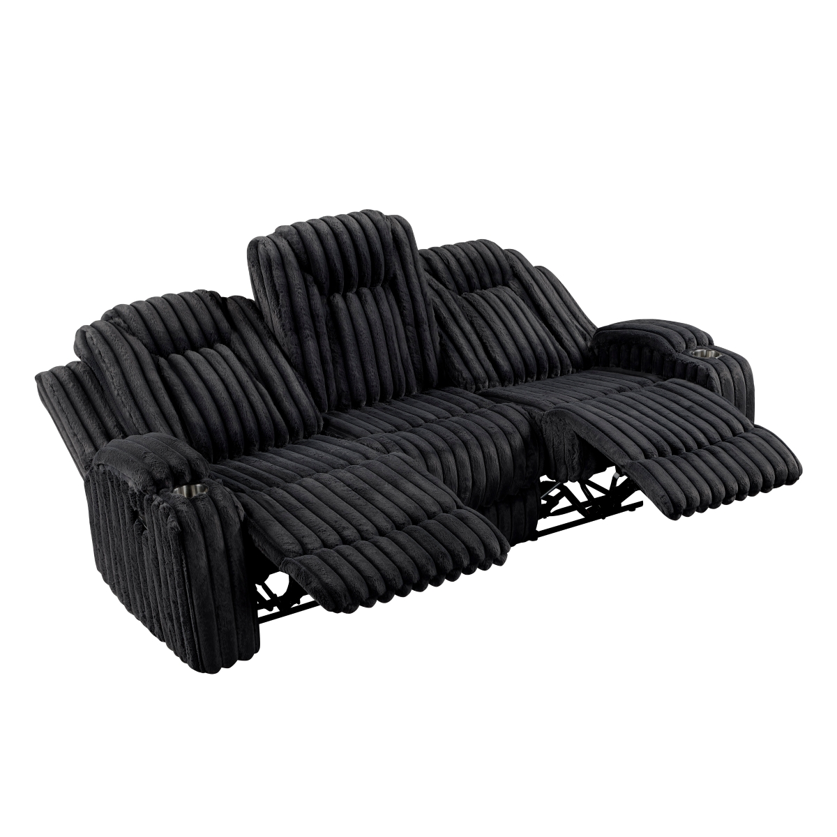 8348BLK Phyllis Black Reclining Sofa Set