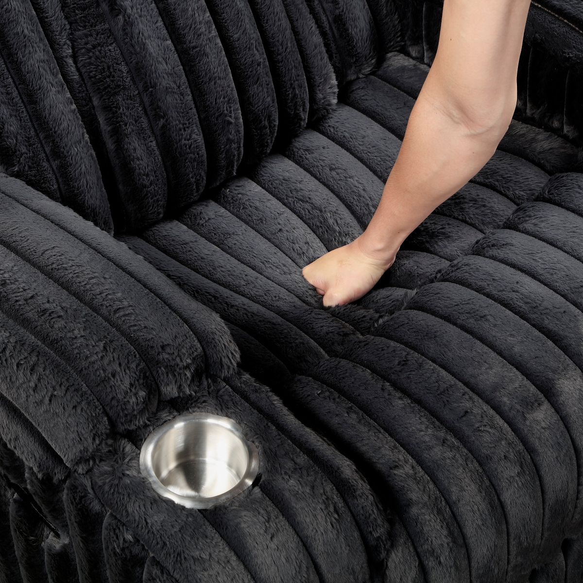 8348BLK Phyllis Black Reclining Sofa Set