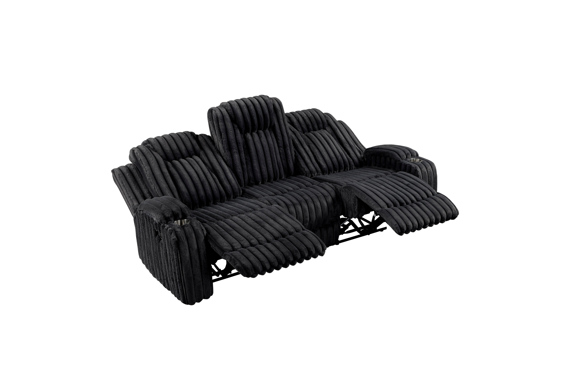 8348BLK Phyllis Black Reclining Sofa Set