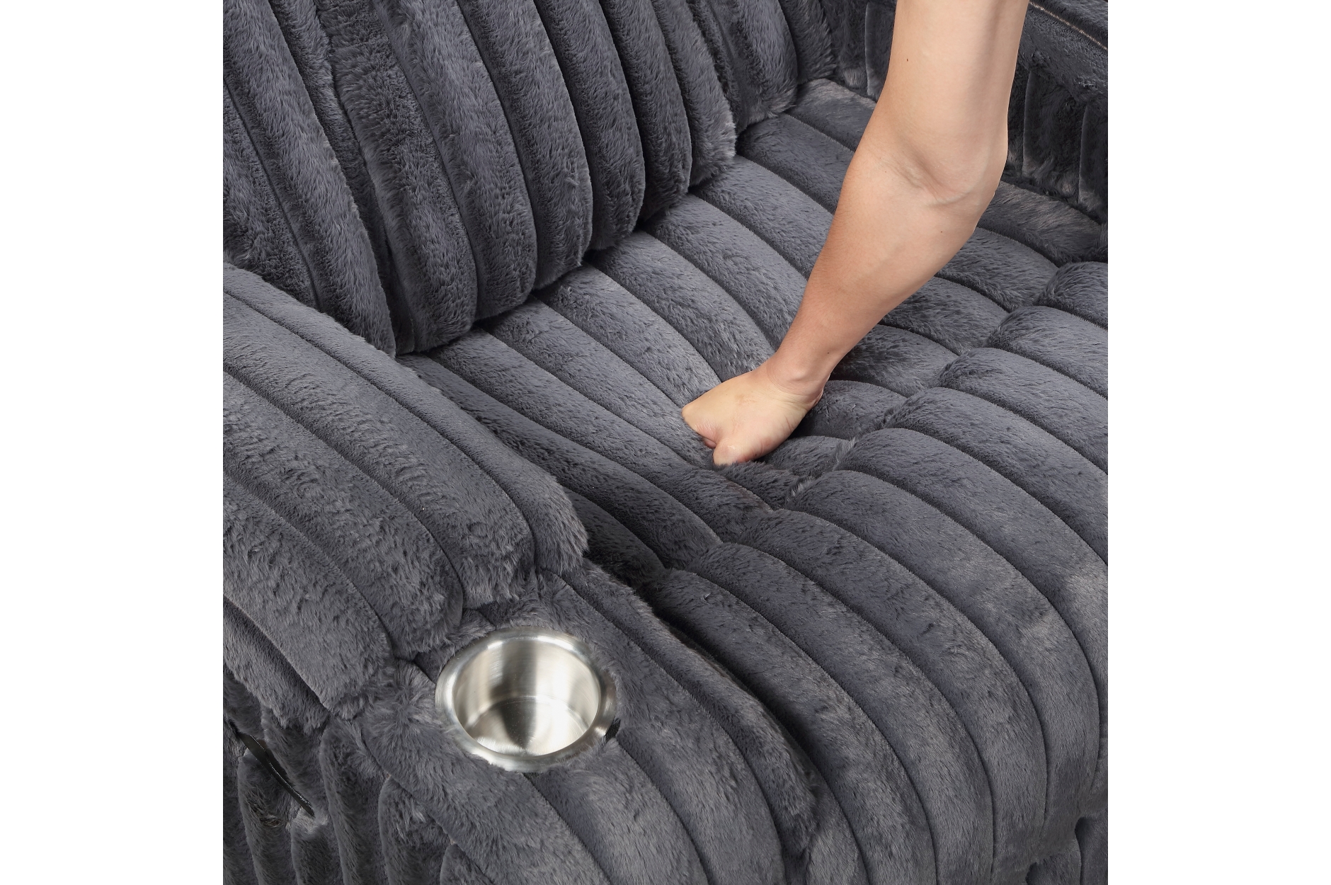 8348DGY Phyllis Dark Gray Reclining Sofa Set