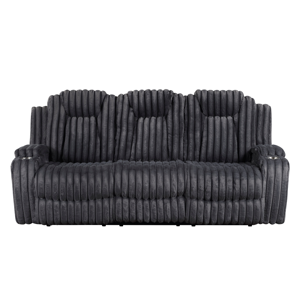 8348DGY Phyllis Dark Gray Reclining Sofa Set