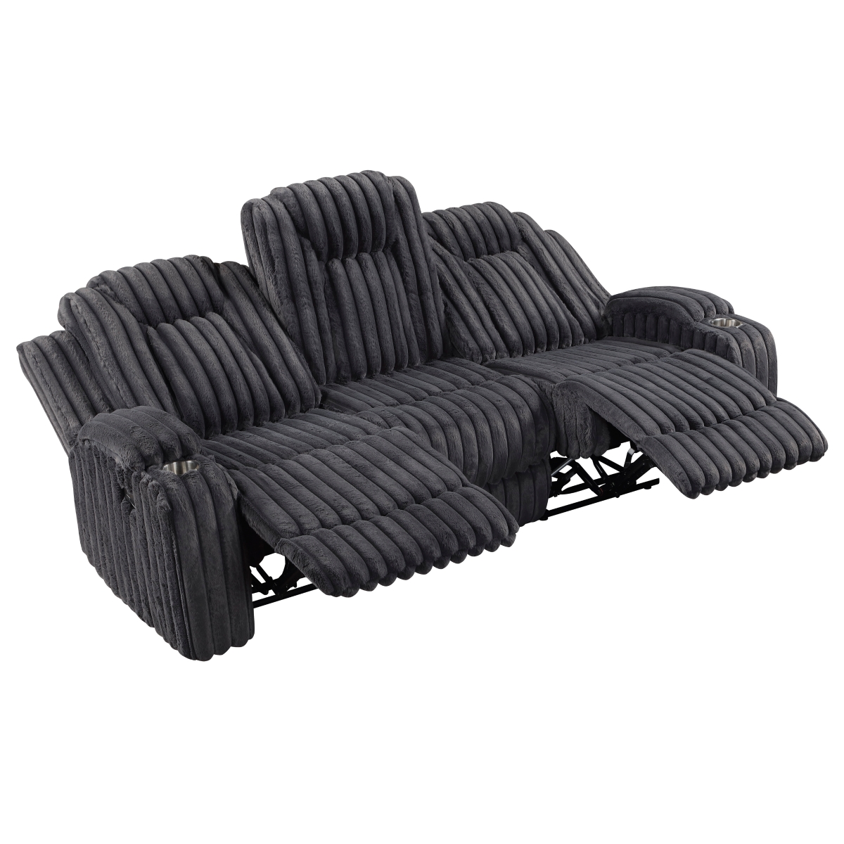 8348DGY Phyllis Dark Gray Reclining Sofa Set