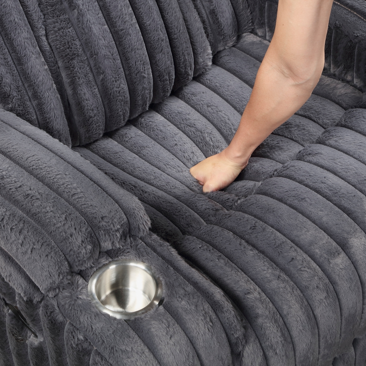8348DGY Phyllis Dark Gray Reclining Sofa Set