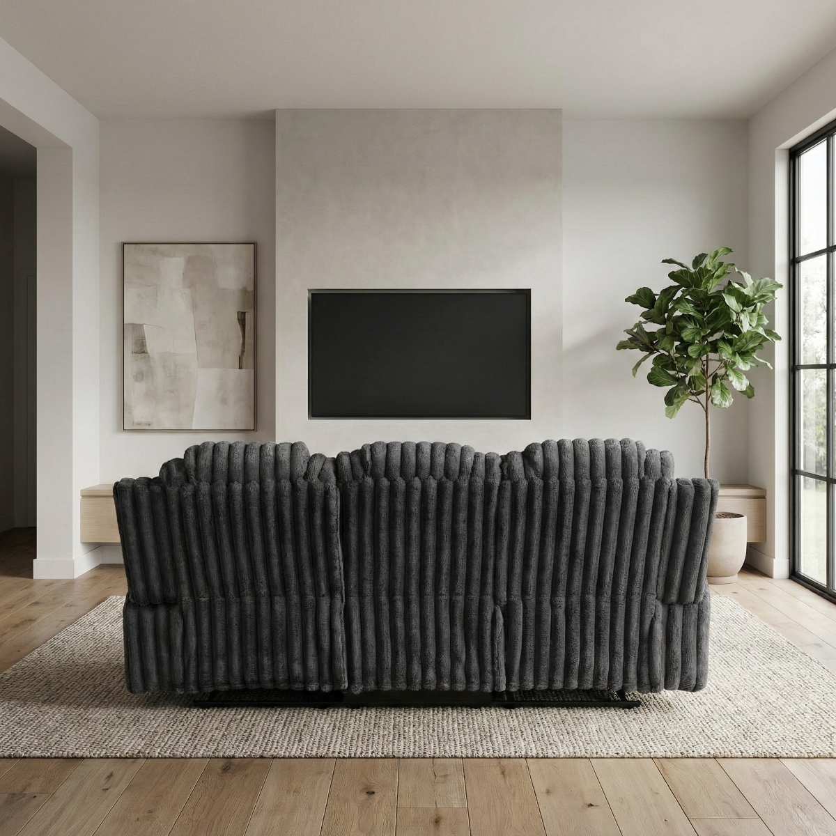 8348DGY Phyllis Dark Gray Reclining Sofa Set