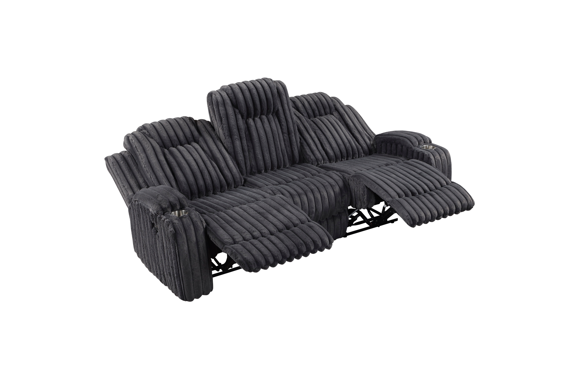 8348DGY Phyllis Dark Gray Reclining Sofa Set