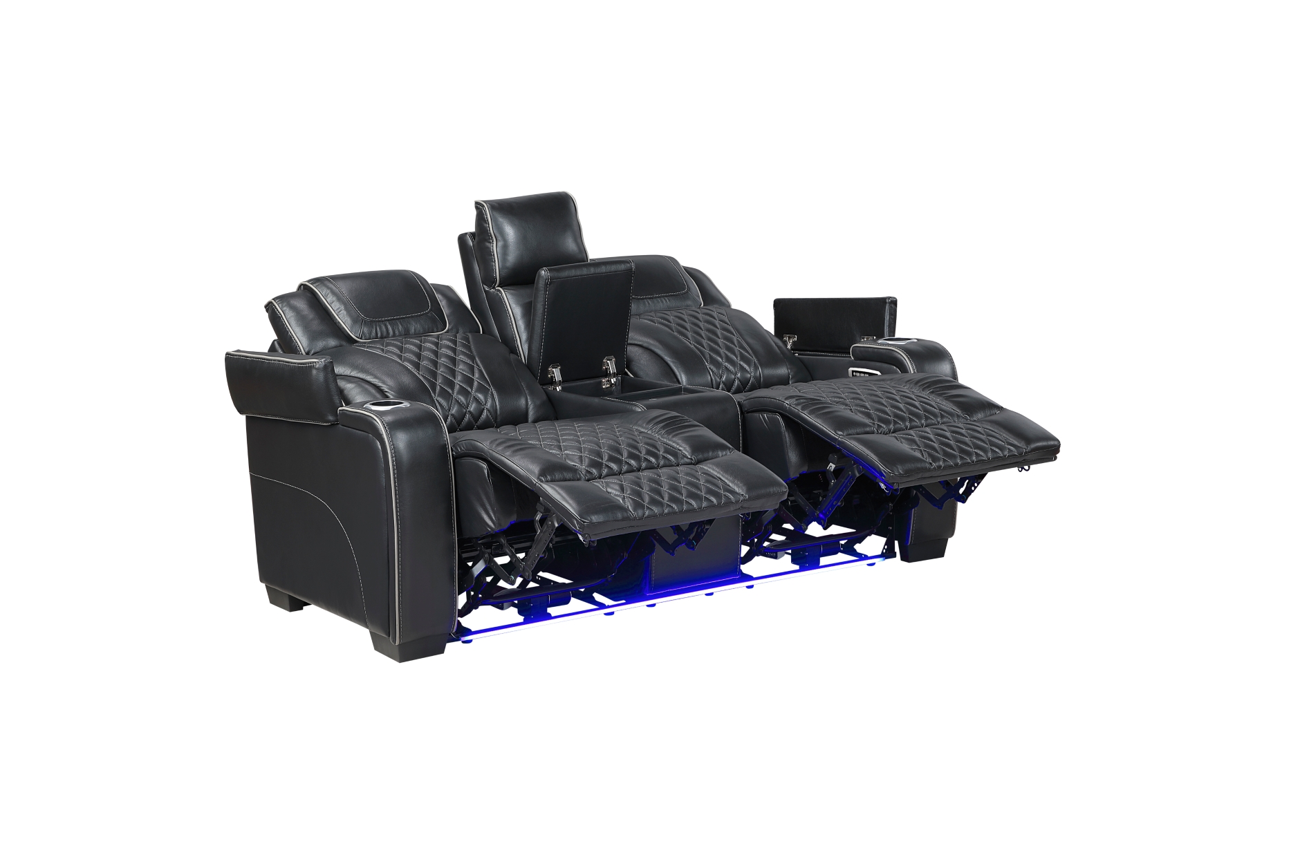 8449BK Apex Black Power Reclining Sofa Set