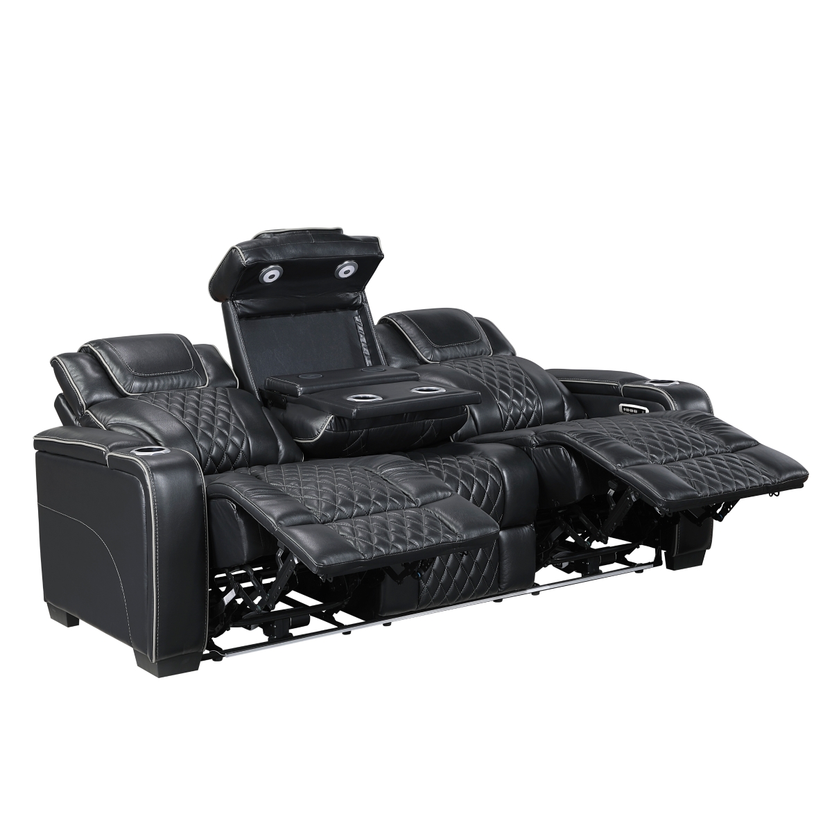 8449BK Apex Black Power Reclining Sofa Set