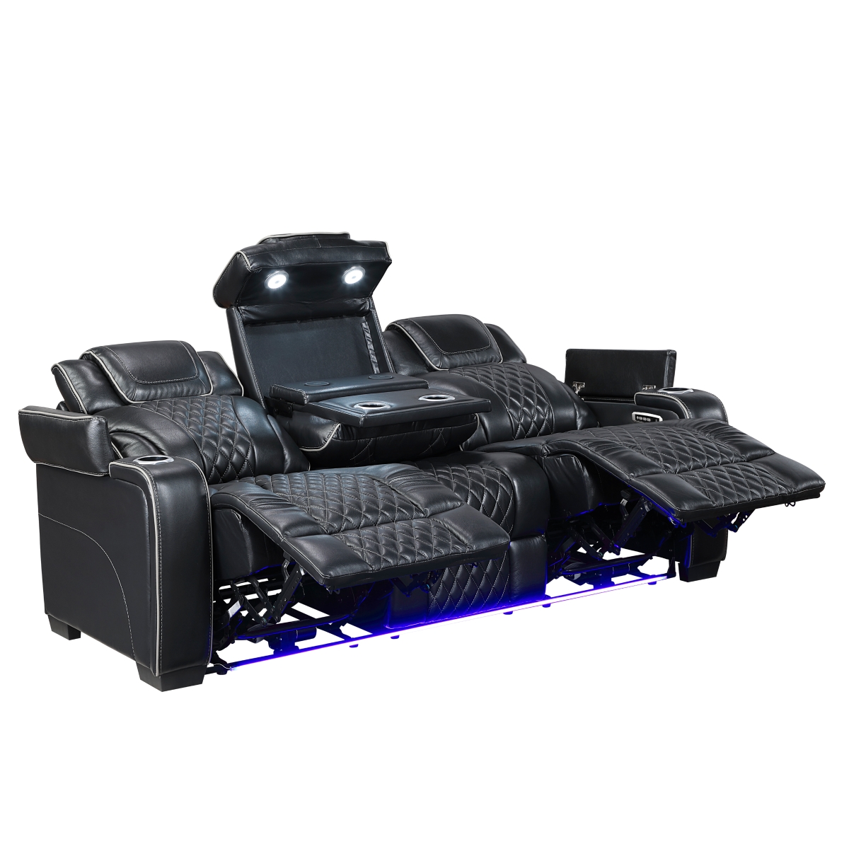 8449BK Apex Black Power Reclining Sofa Set