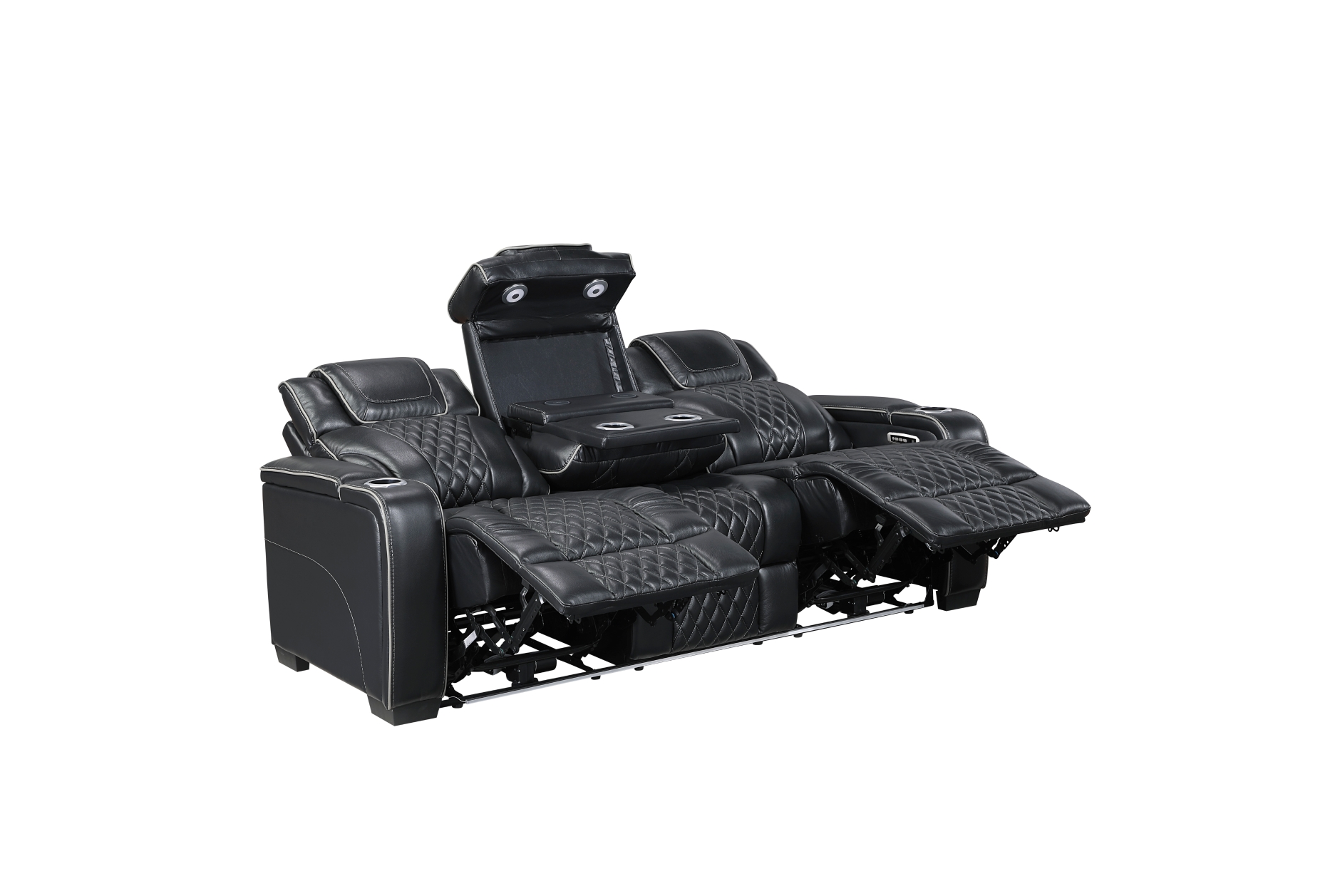8449BK Apex Black Power Reclining Sofa Set