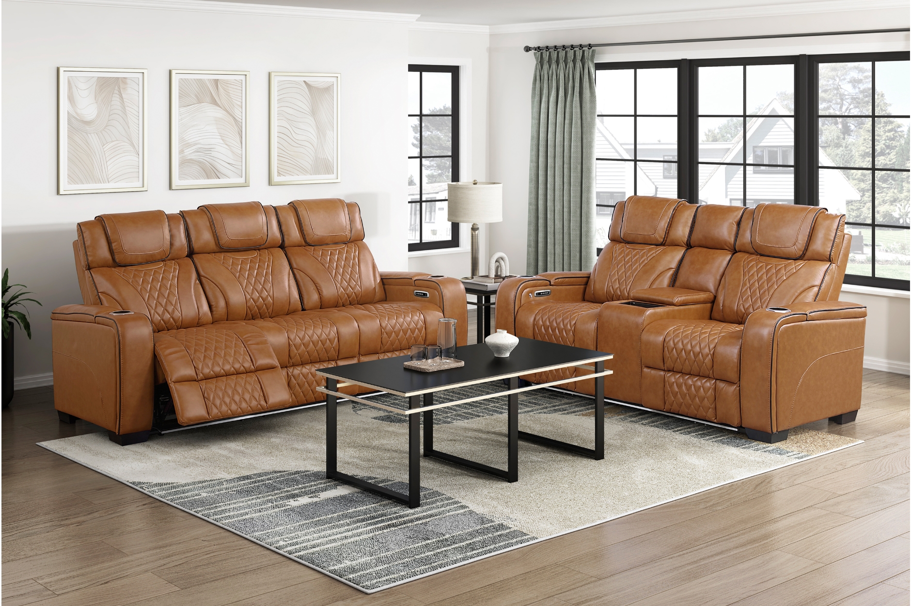 8449BR Apex Brown Power Reclining Sofa Set