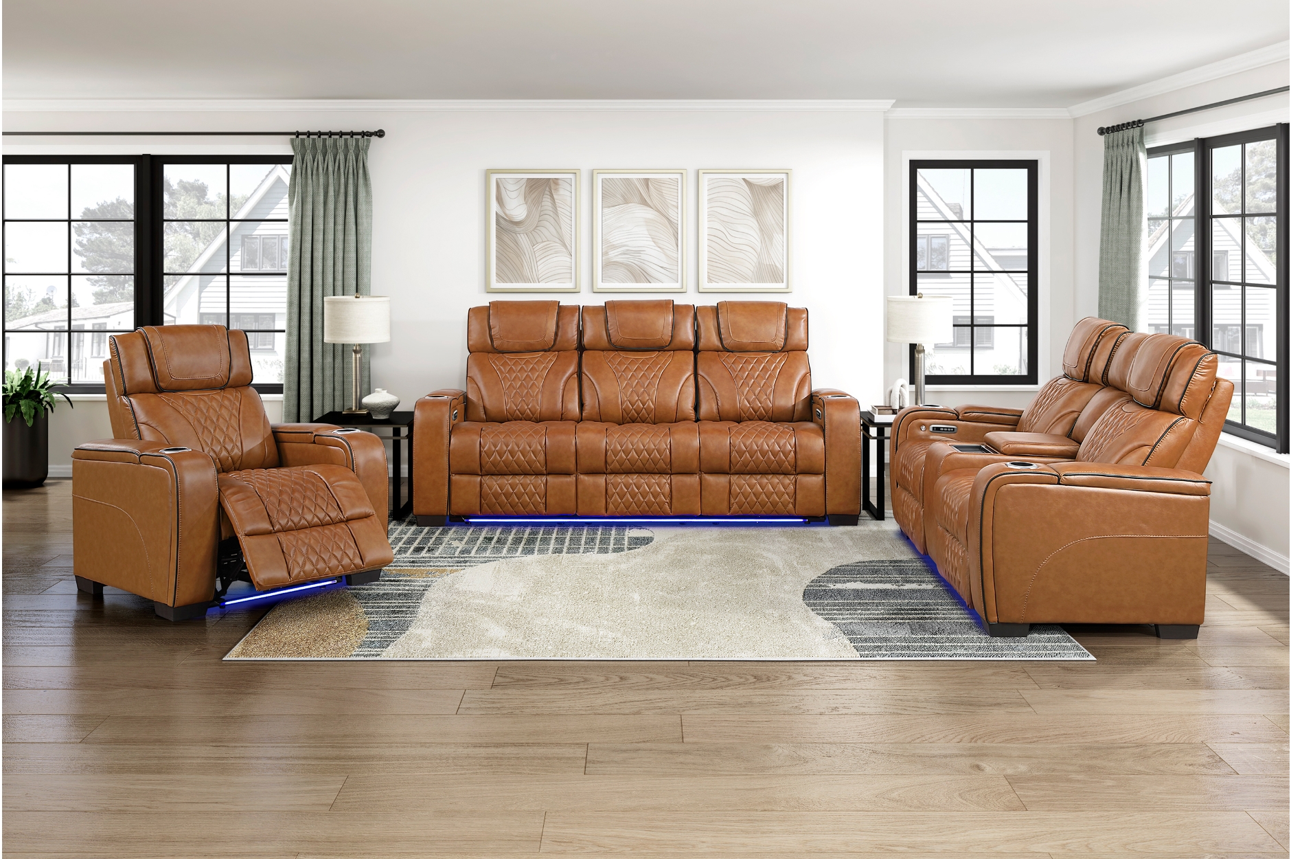 8449BR Apex Brown Power Reclining Sofa Set