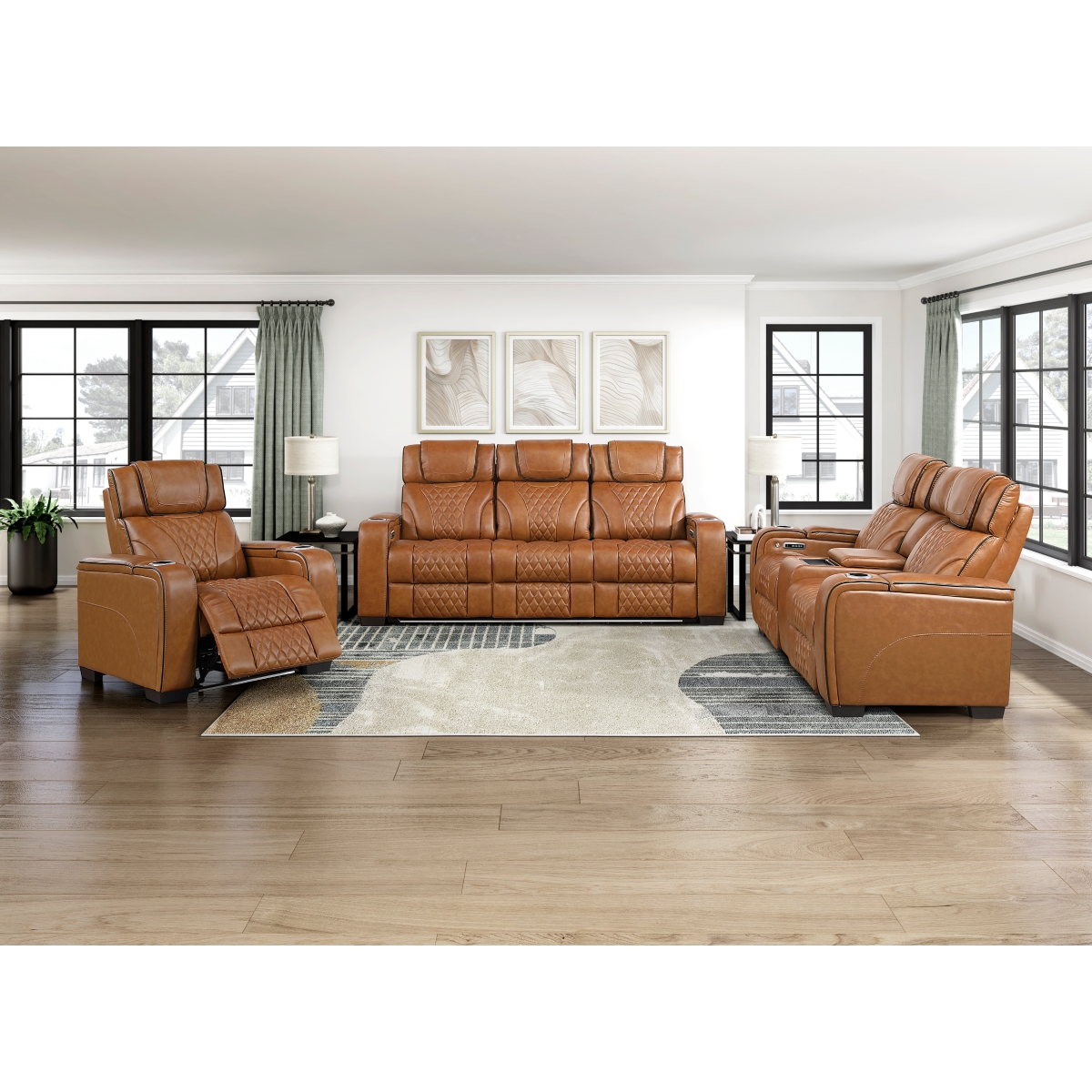 8449BR Apex Brown Power Reclining Sofa Set