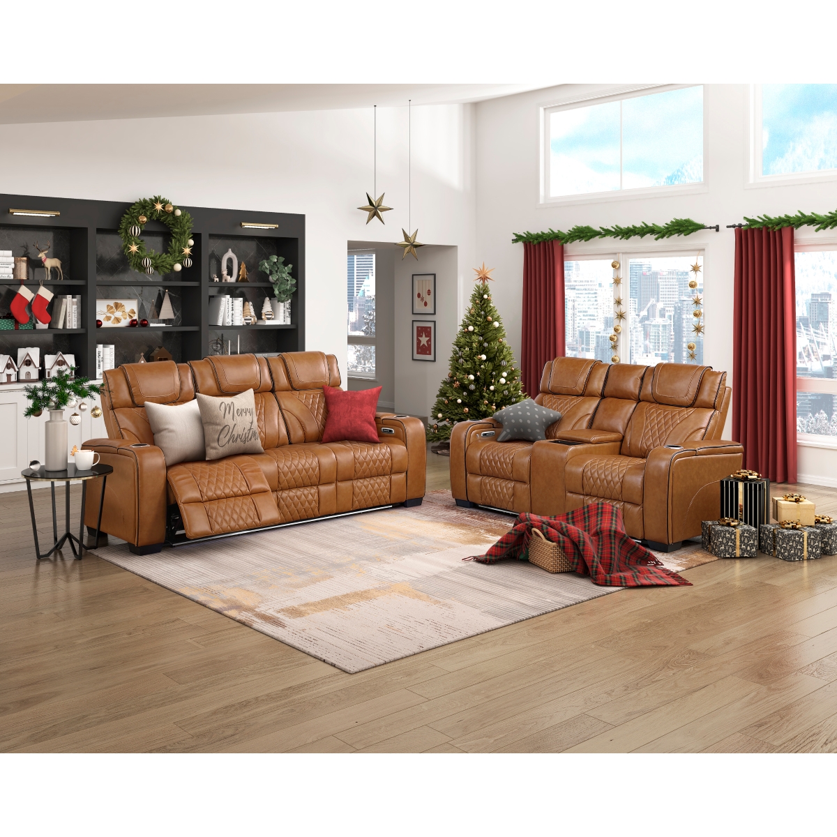 8449BR Apex Brown Power Reclining Sofa Set