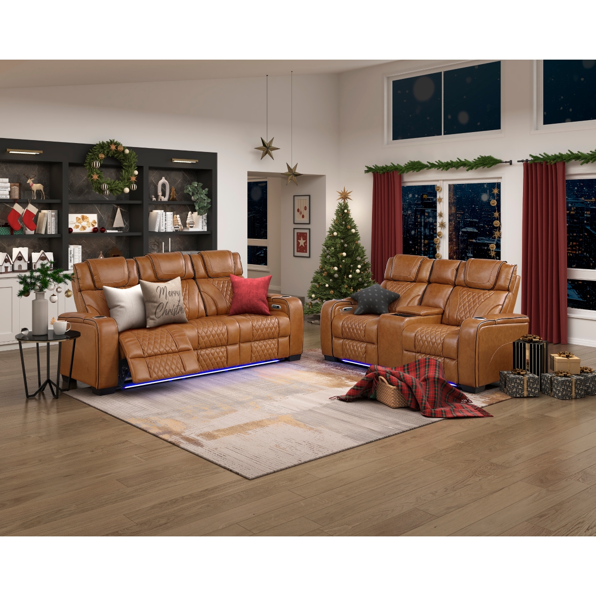 8449BR Apex Brown Power Reclining Sofa Set