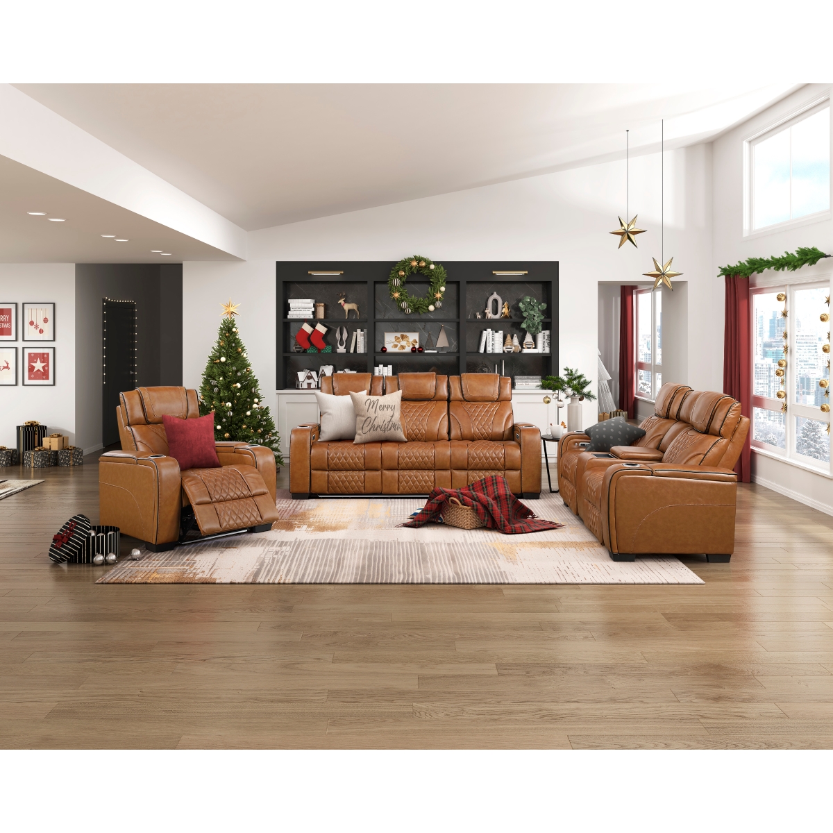 8449BR Apex Brown Power Reclining Sofa Set