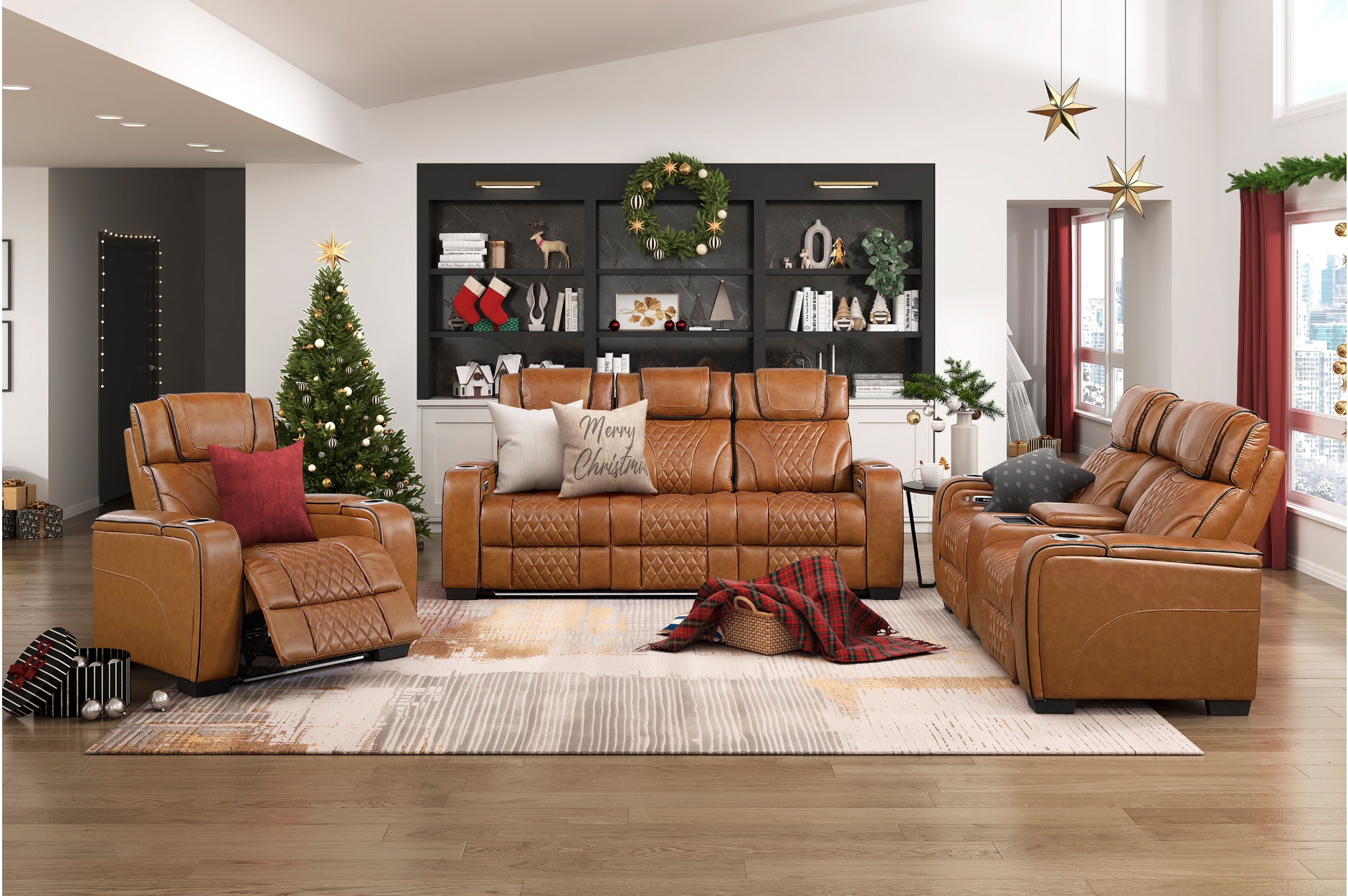 8449BR Apex Brown Power Reclining Sofa Set