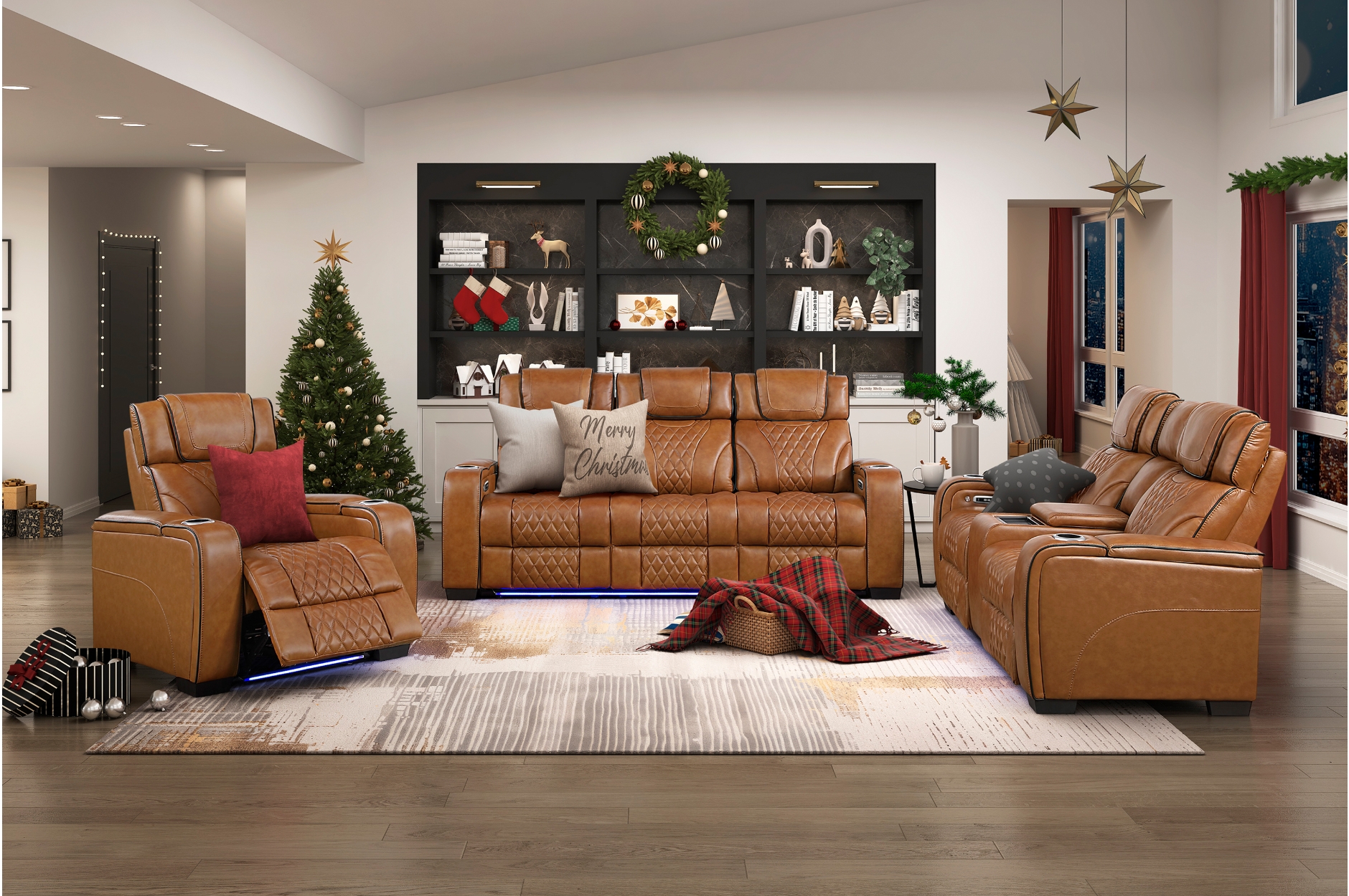 8449BR Apex Brown Power Reclining Sofa Set