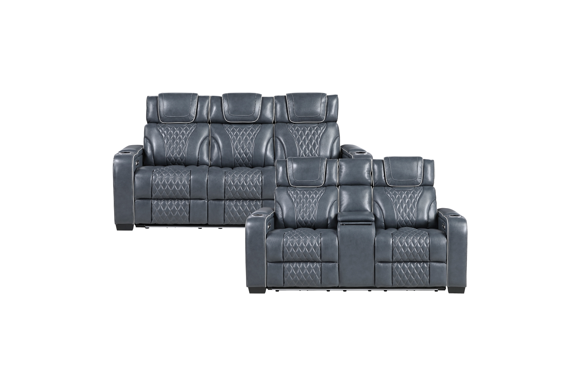 8449BU Apex Blue Power Reclining Sofa Set
