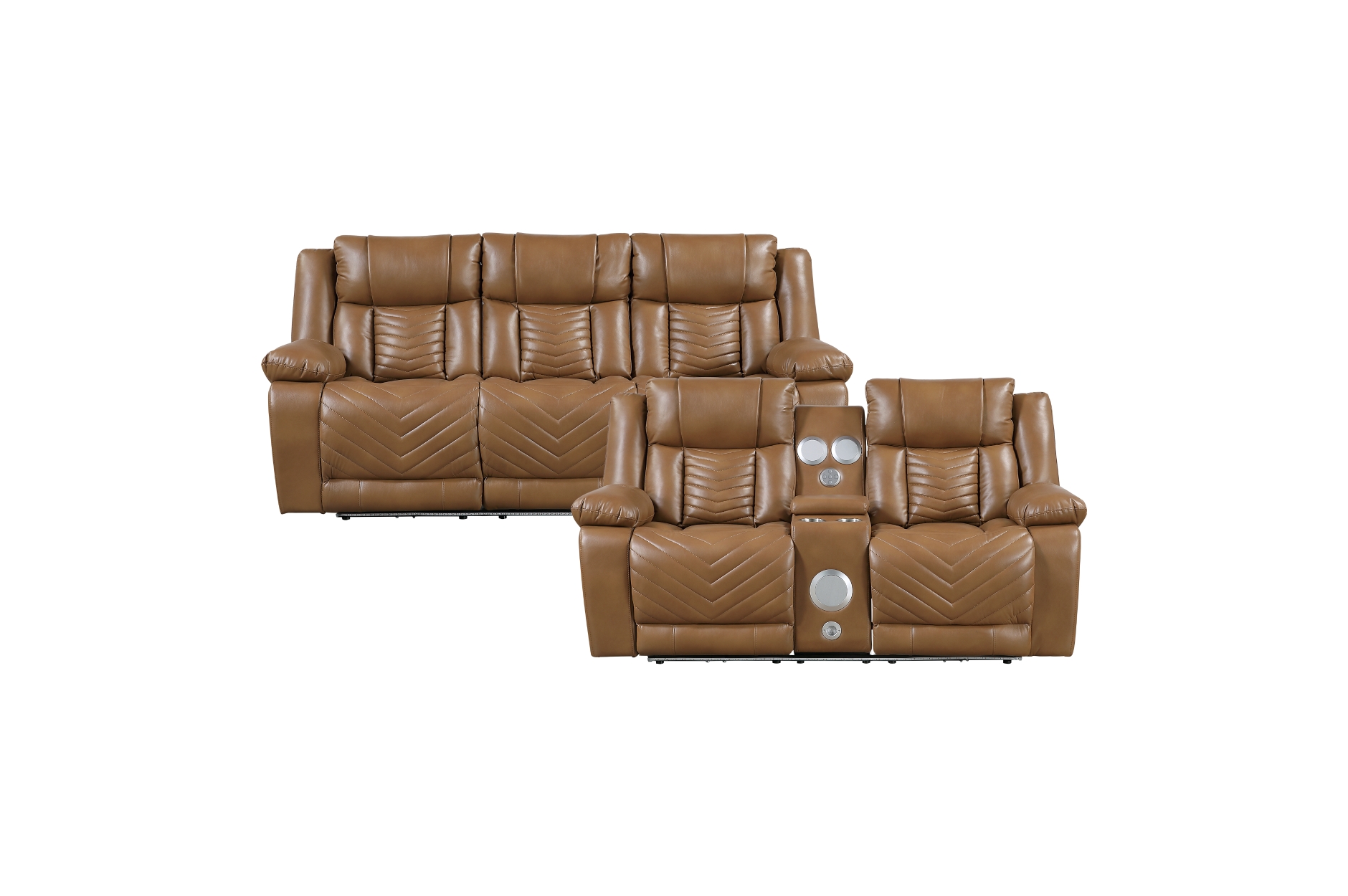8457BRW Huron Brown Power Reclining Sofa Set