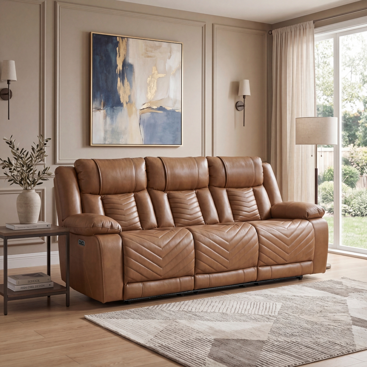 8457BRW Huron Brown Power Reclining Sofa Set