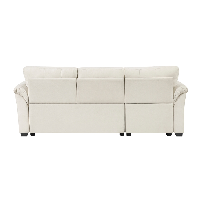 8477BEG*SC Elara Beige 2-Piece Reversible Sectional with Pull-out Bed