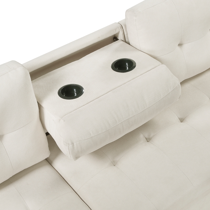 8477BEG*SC Elara Beige 2-Piece Reversible Sectional with Pull-out Bed