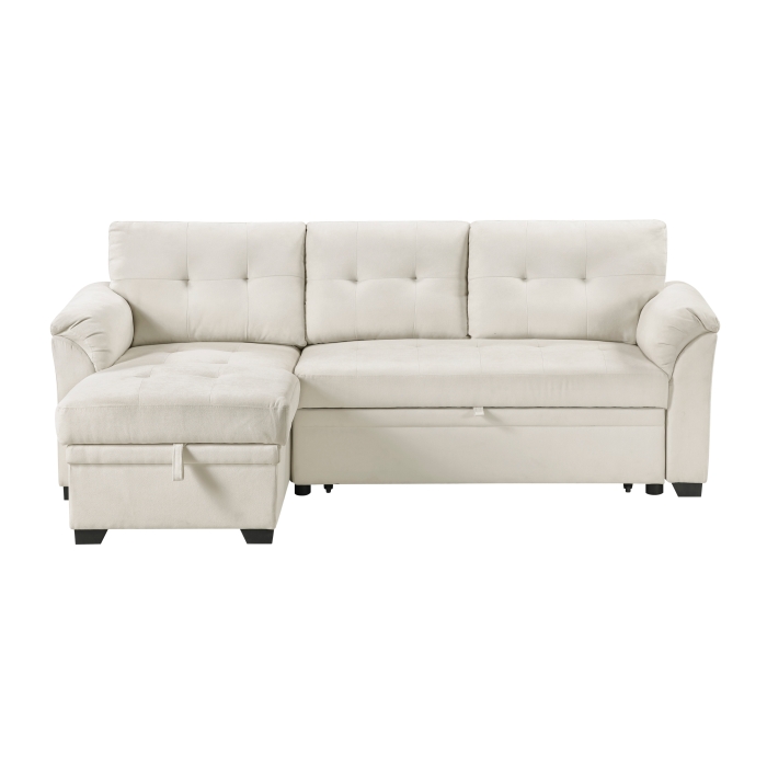 8477BEG*SC Elara Beige 2-Piece Reversible Sectional with Pull-out Bed