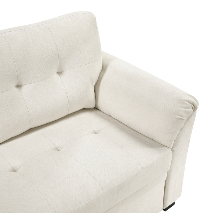 8477BEG*SC Elara Beige 2-Piece Reversible Sectional with Pull-out Bed